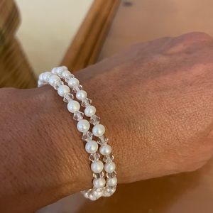 2 Freshwater Pearl Austrian Crystals bracelets.